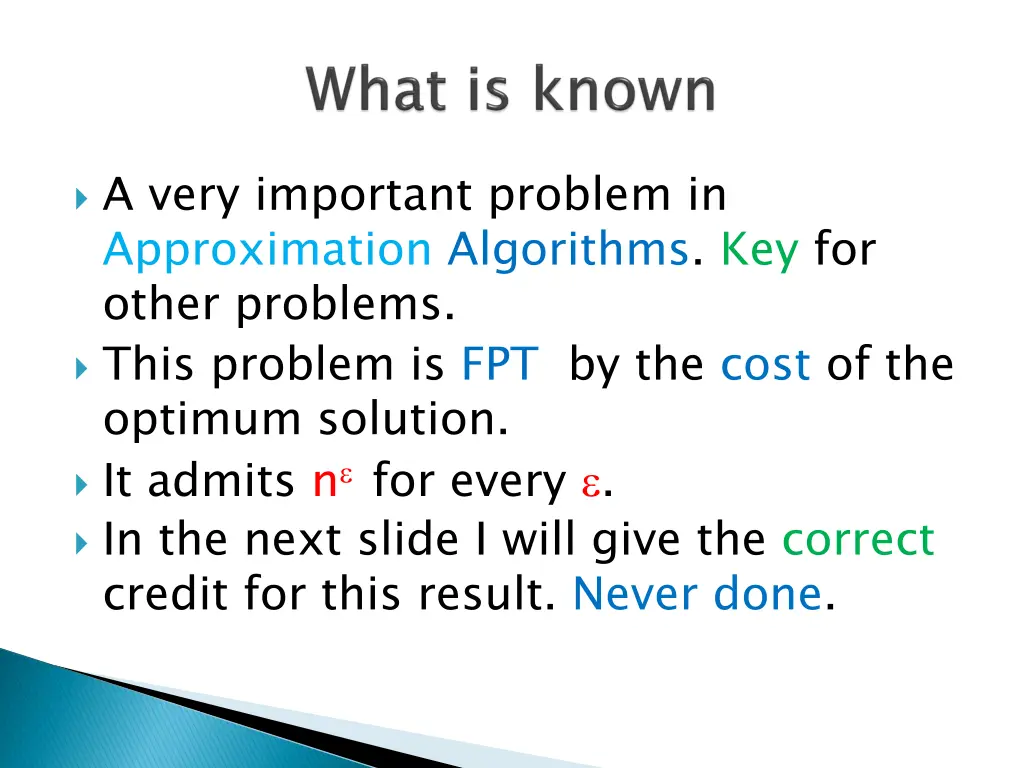 a very important problem in approximation