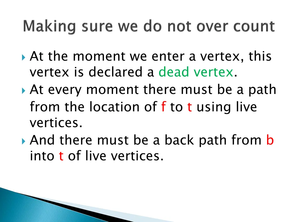 at the moment we enter a vertex this vertex