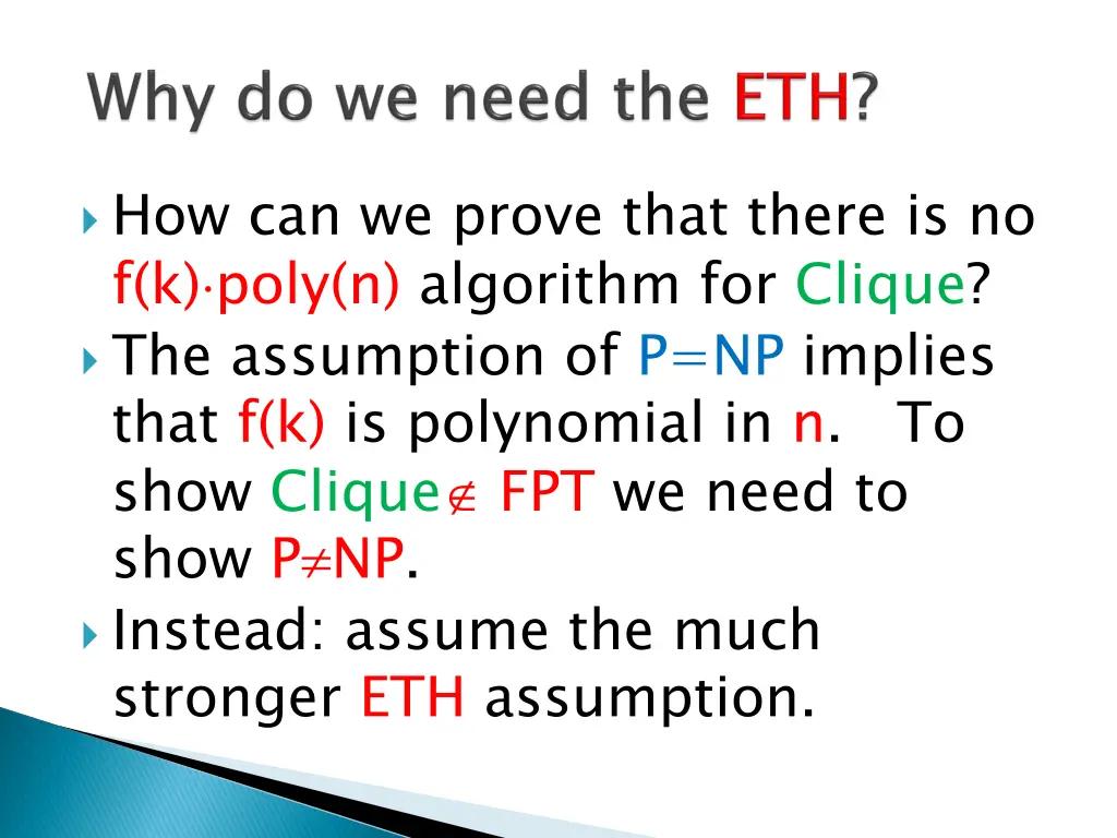 how can we prove that there is no f k poly