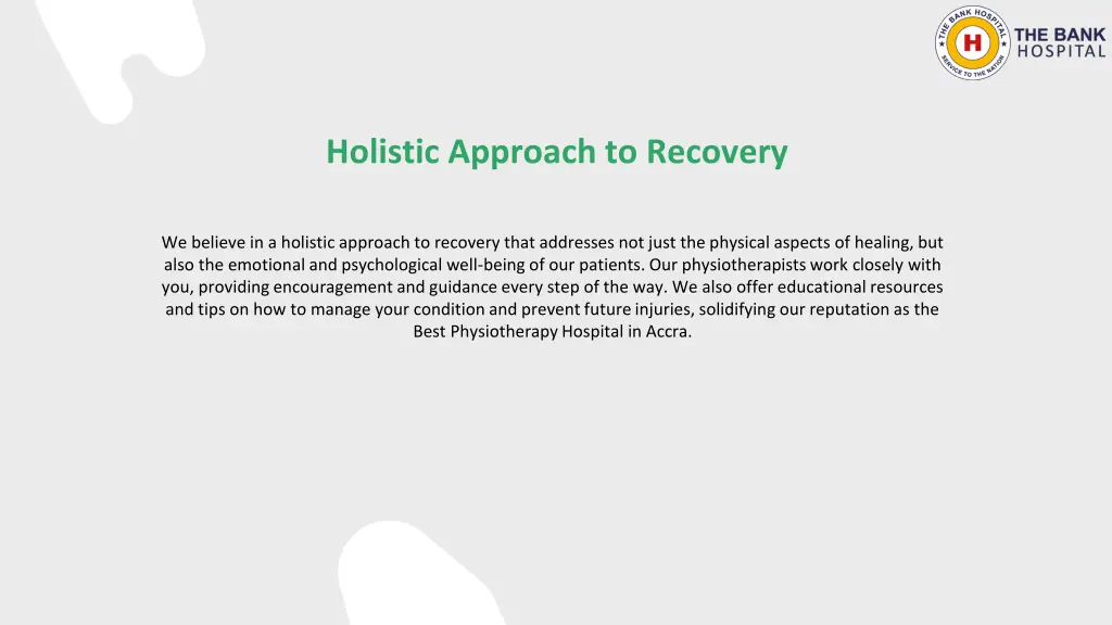 holistic approach to recovery