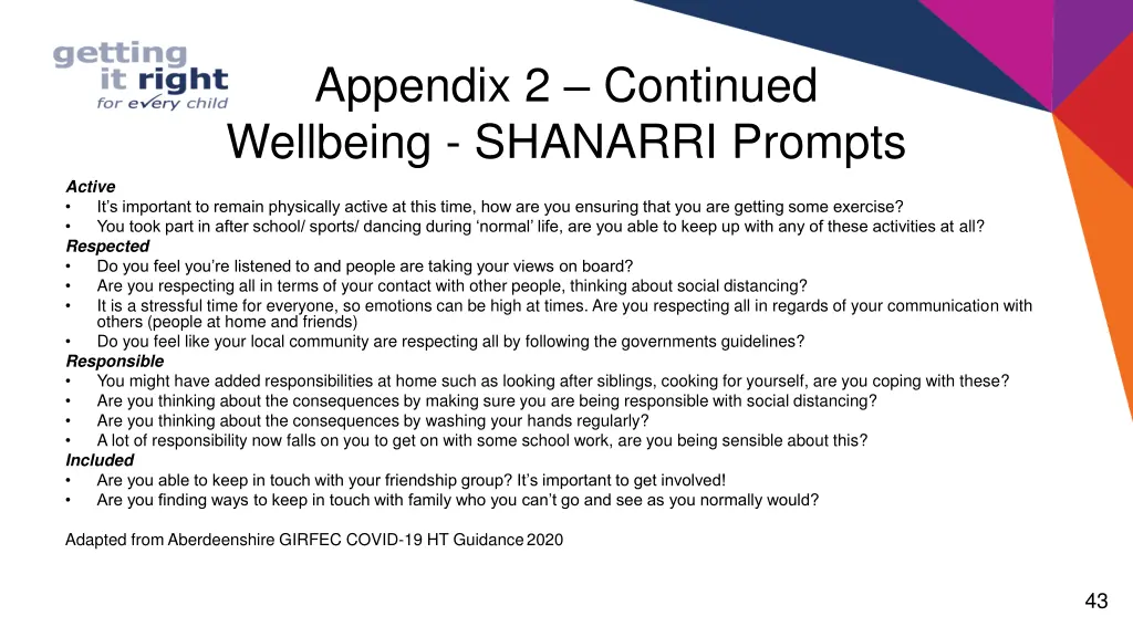 appendix 2 continued wellbeing shanarri prompts