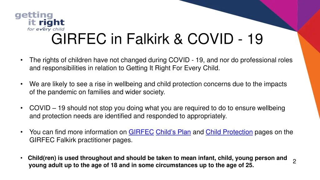 girfec in falkirk covid 19