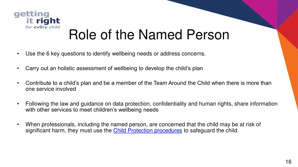 role of the named person