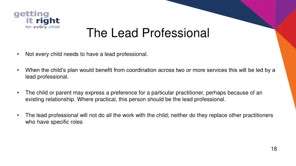 the lead professional