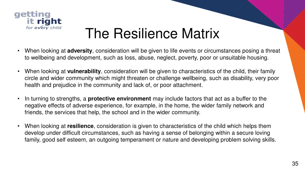 the resilience matrix 1