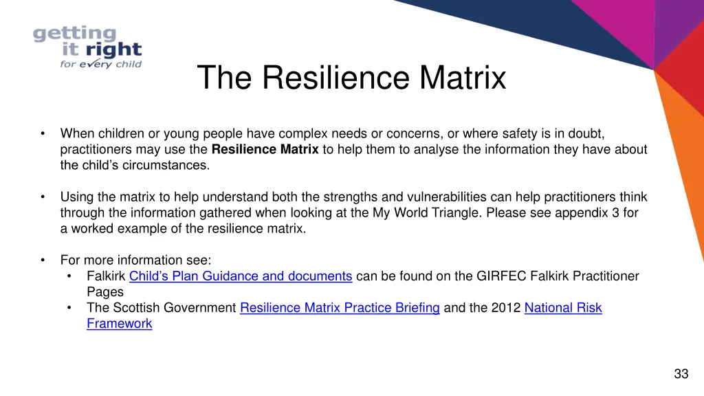 the resilience matrix