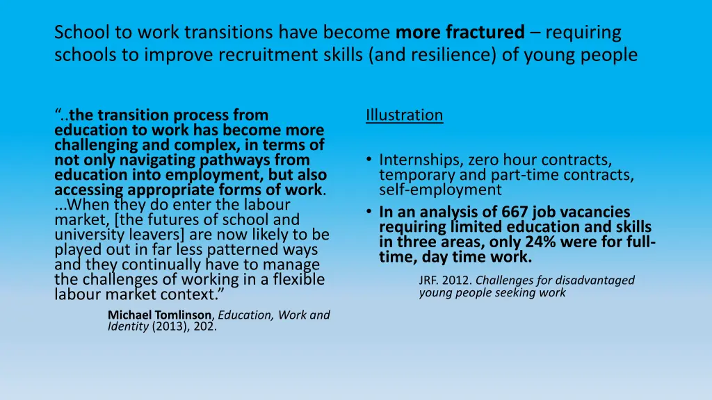 school to work transitions have become more 1