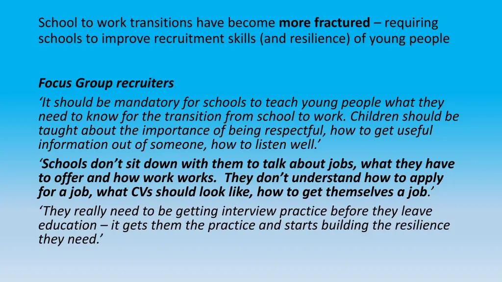 school to work transitions have become more 2