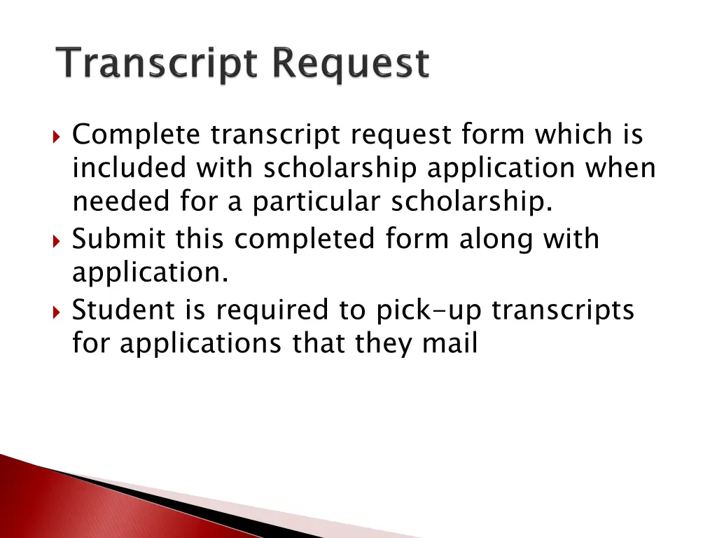 complete transcript request form which