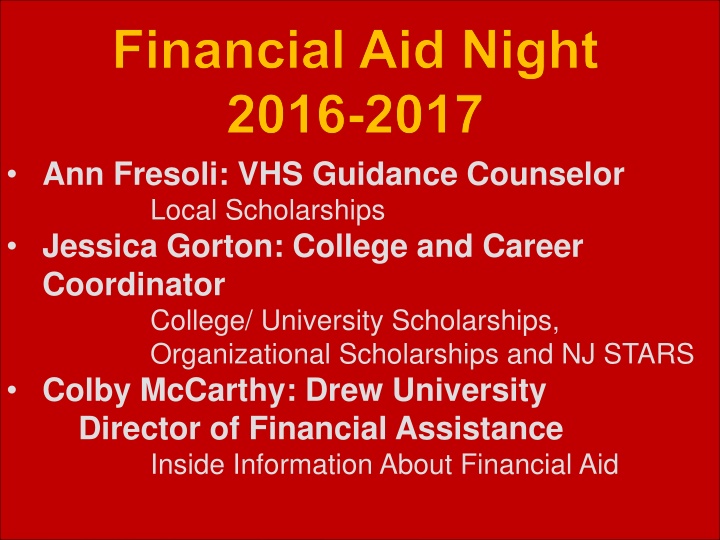 financial aid night 2016 2017 ann fresoli