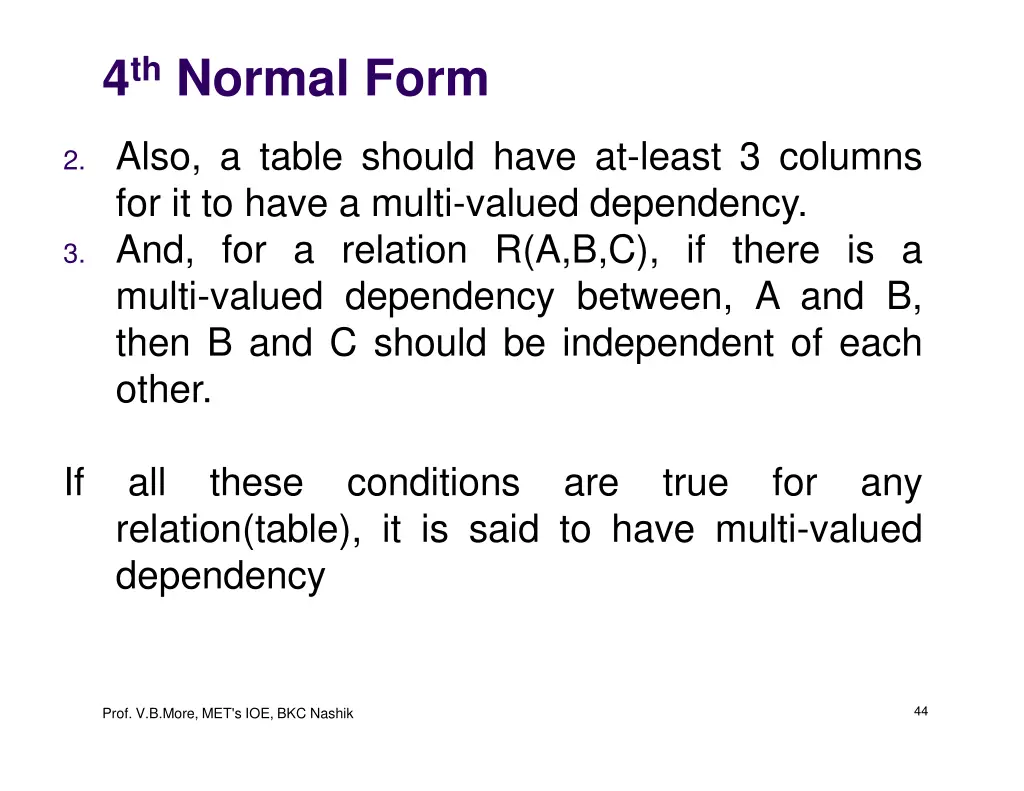 4 th normal form 1