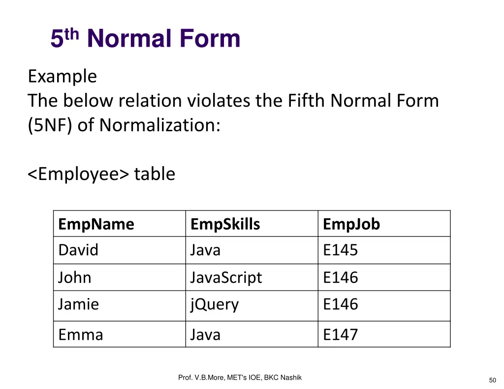 5 th normal form 1