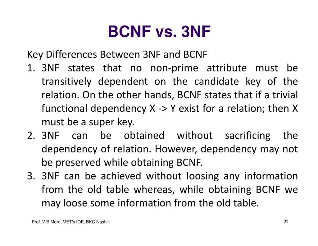 bcnf vs 3nf