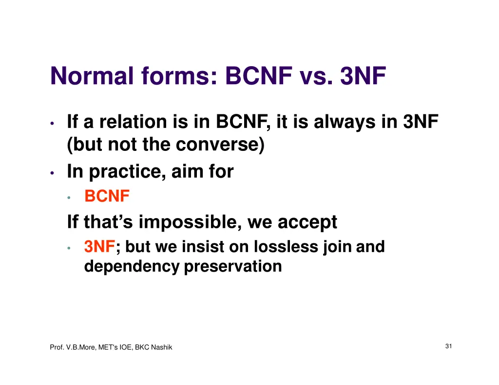 normal forms bcnf vs 3nf