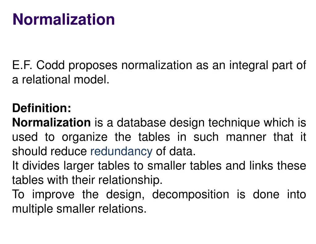 normalization 3