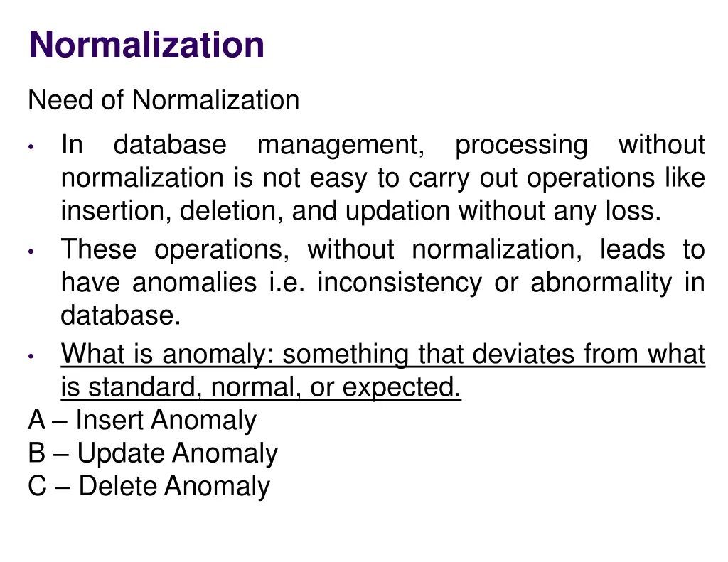 normalization 4