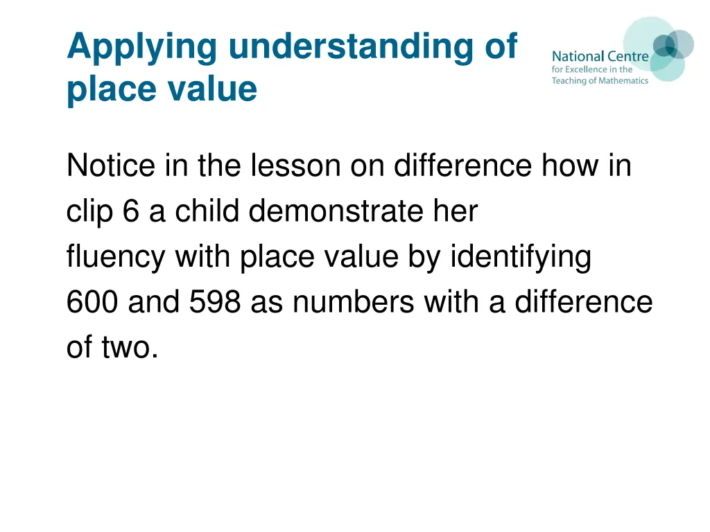 applying understanding of place value