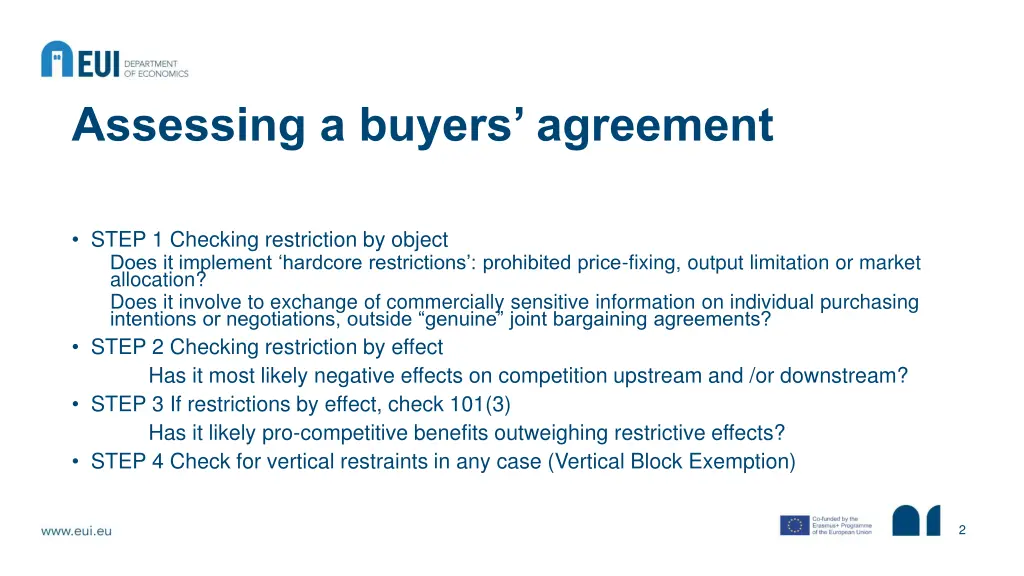 assessing a buyers agreement