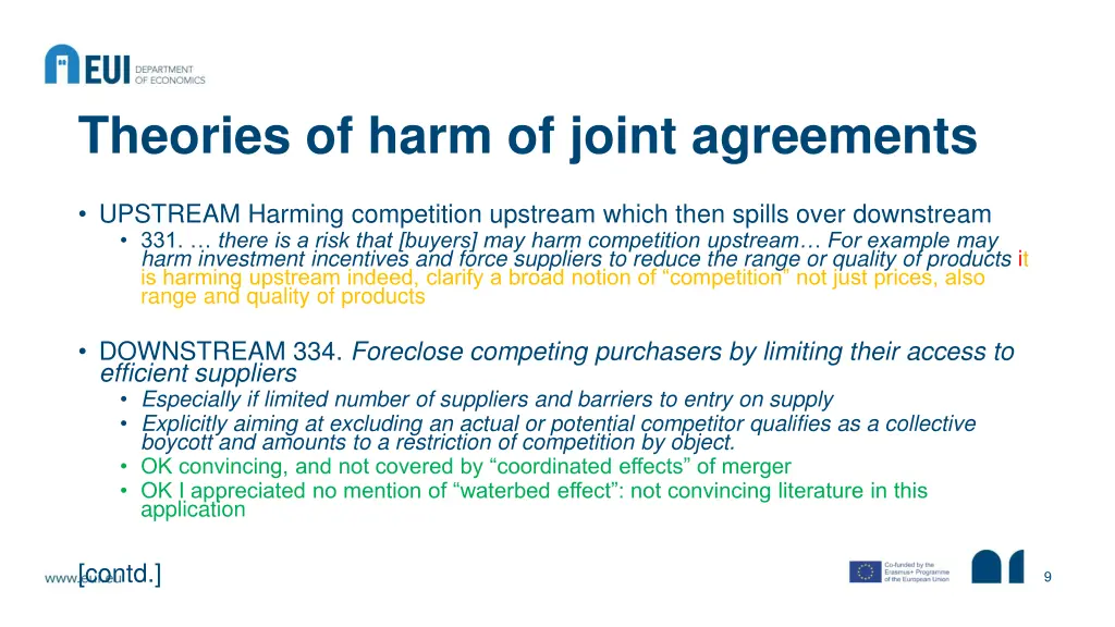 theories of harm of joint agreements