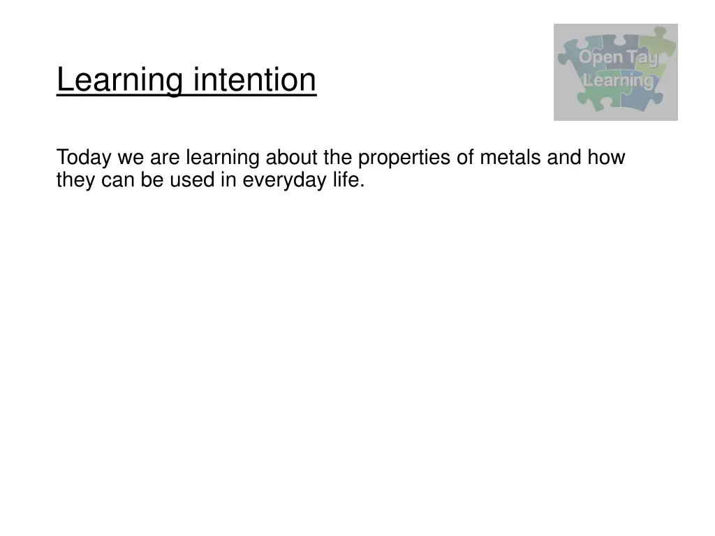 learning intention