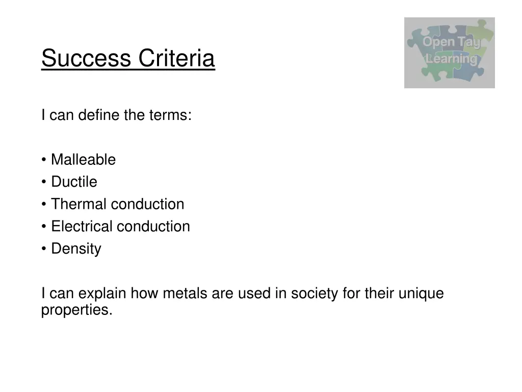 success criteria