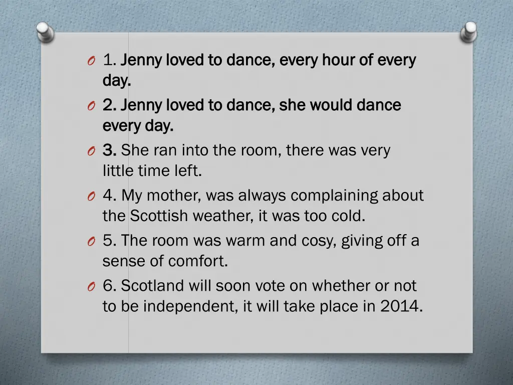 o 1 jenny loved to dance every hour of every