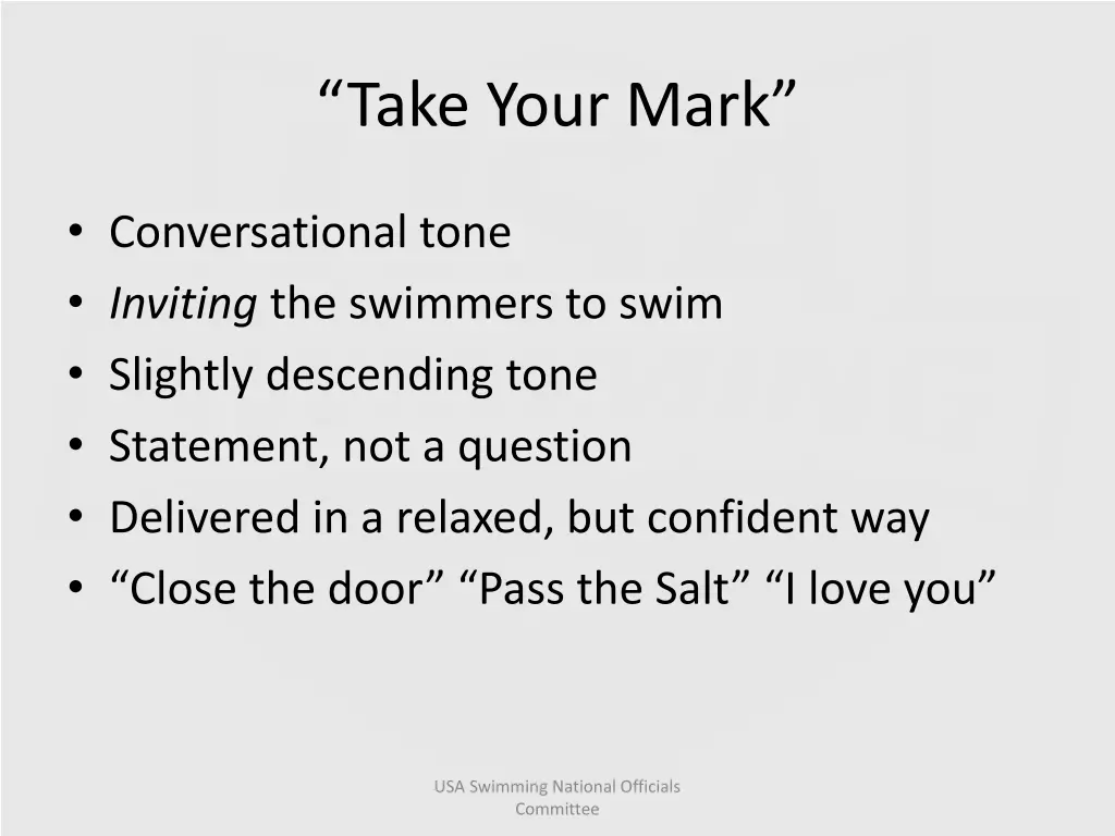 take your mark