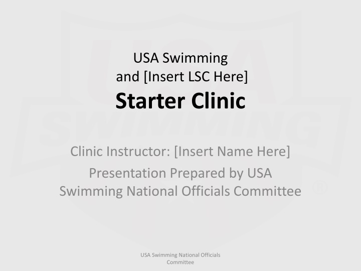 usa swimming and insert lsc here starter clinic