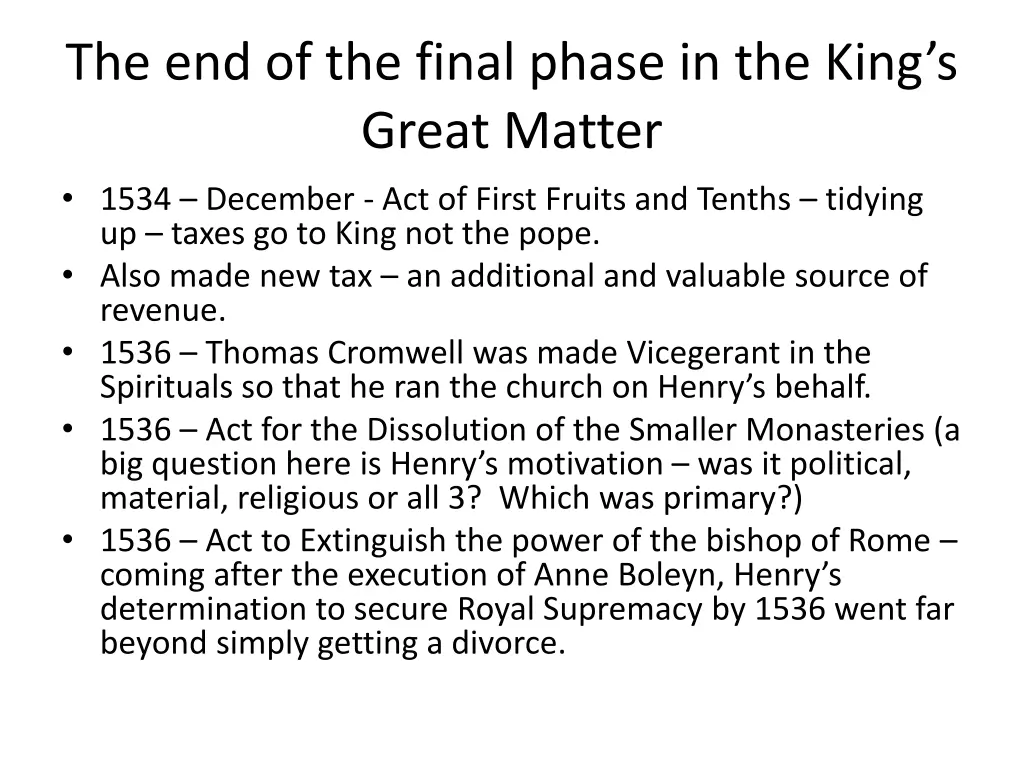 the end of the final phase in the king s great