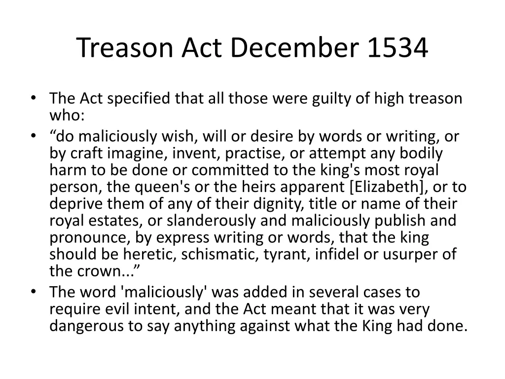 treason act december 1534