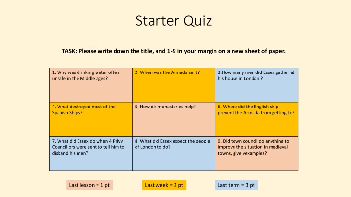 starter quiz