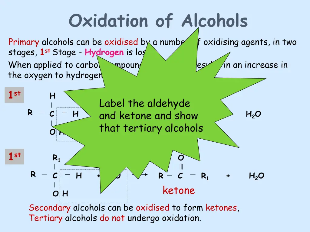 oxidation of alcohols primary alcohols