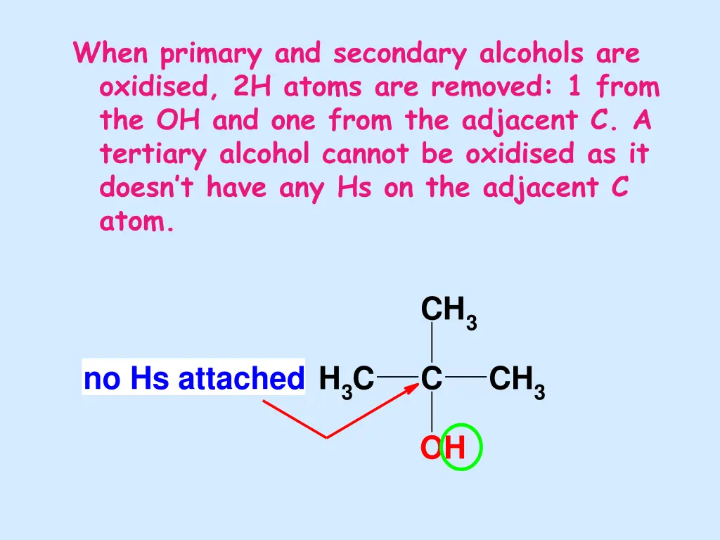 when primary and secondary alcohols are oxidised