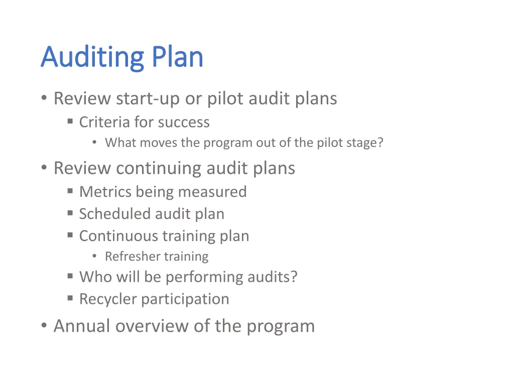 auditing plan auditing plan