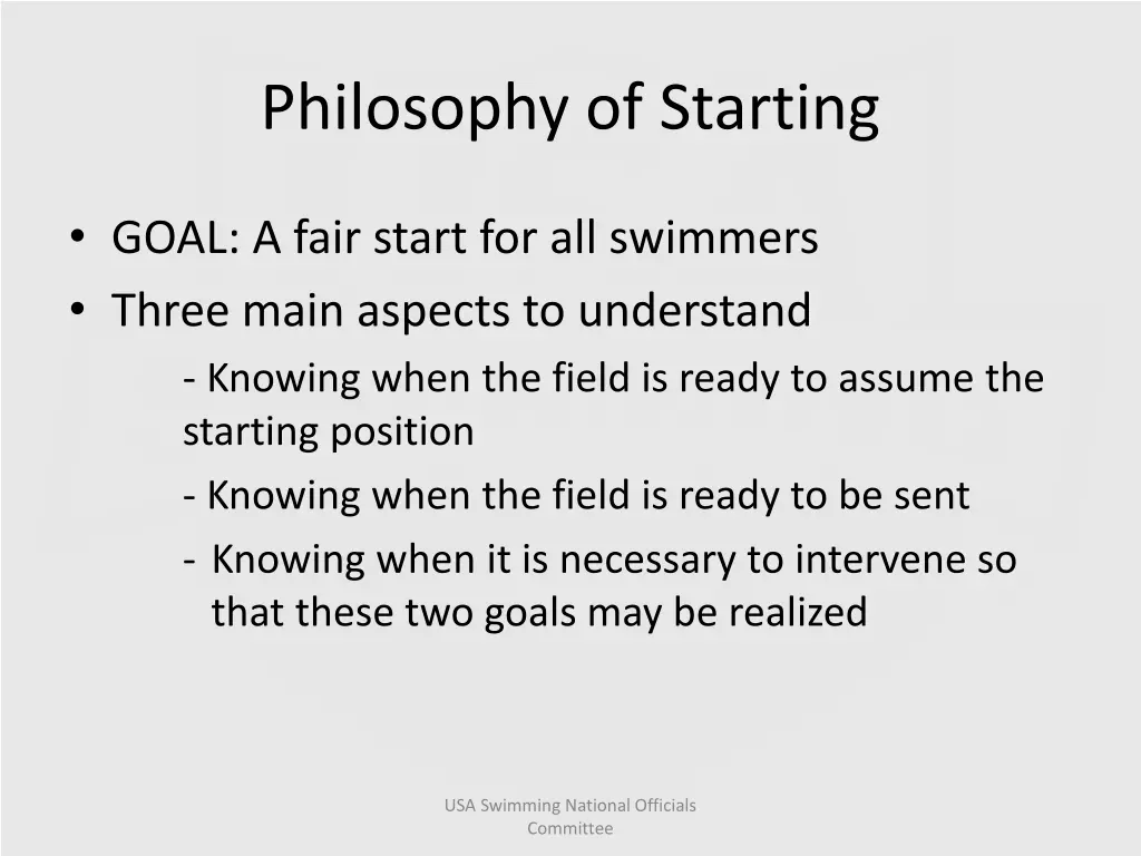 philosophy of starting