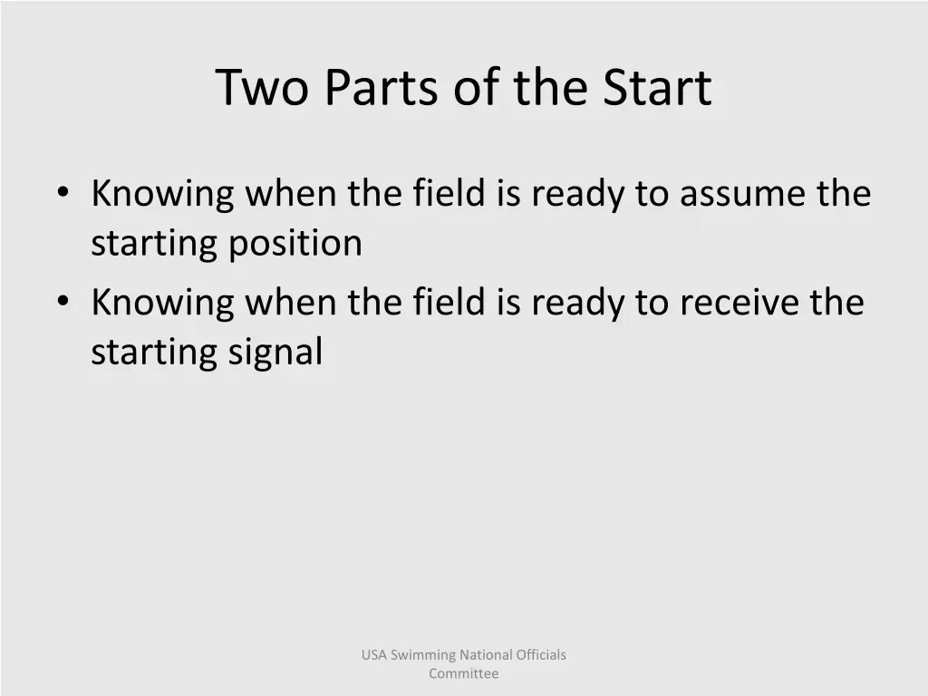 two parts of the start