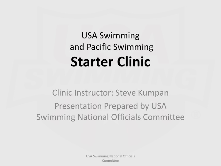 usa swimming and pacific swimming starter clinic