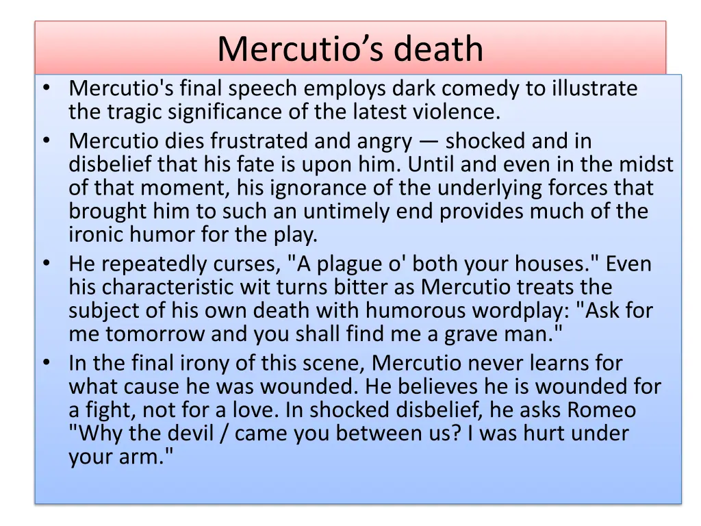 mercutio s death