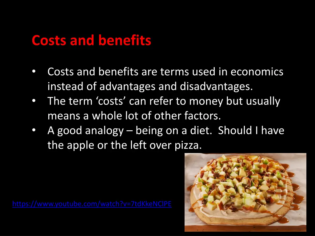 costs and benefits