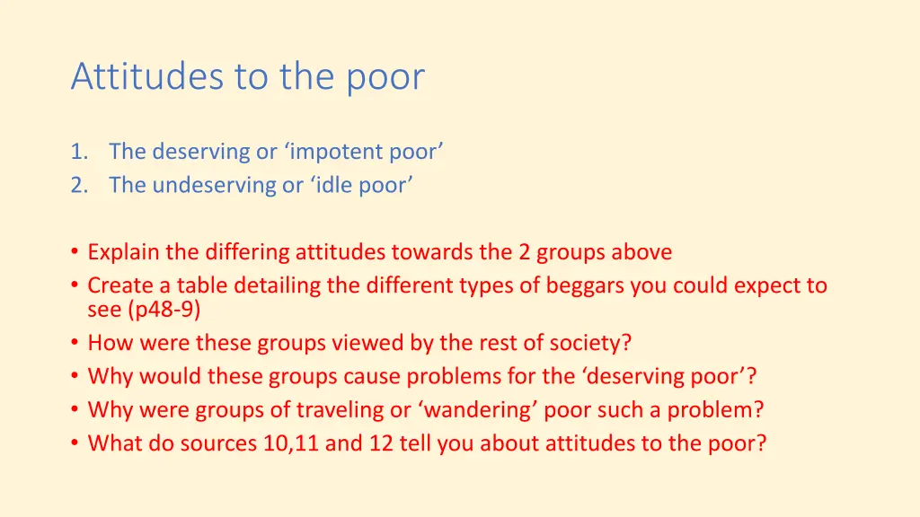 attitudes to the poor