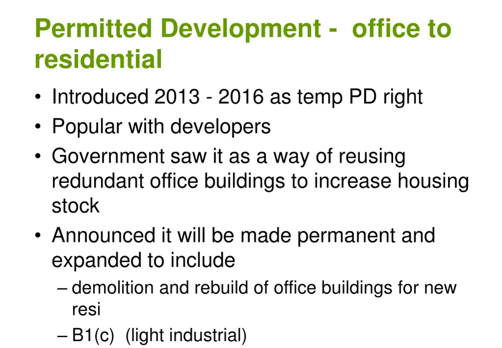 permitted development office to residential