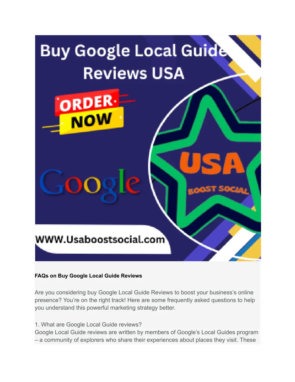 faqs on buy google local guide reviews