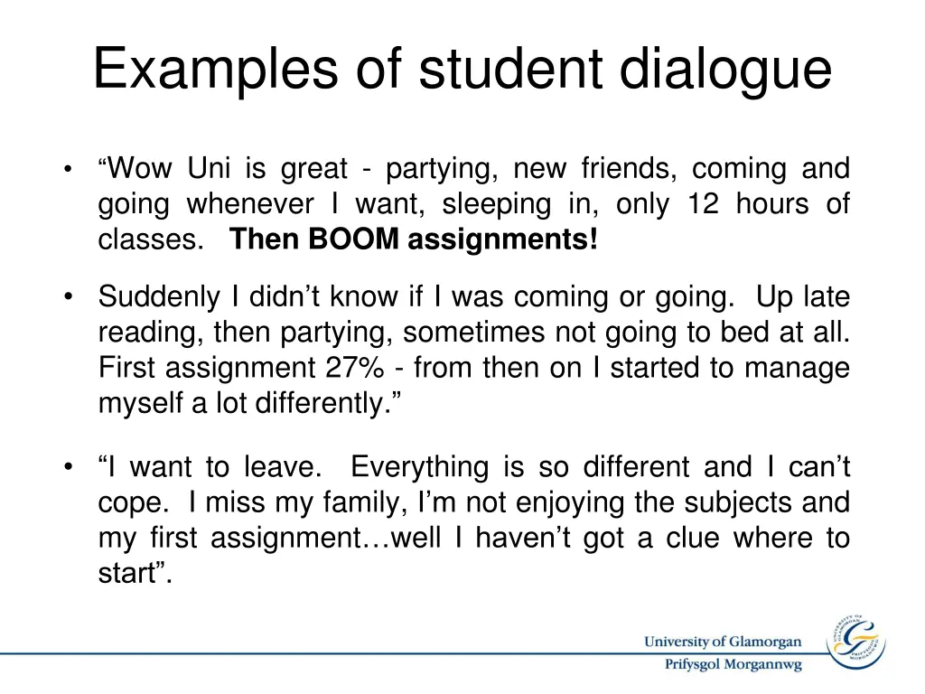 examples of student dialogue 1