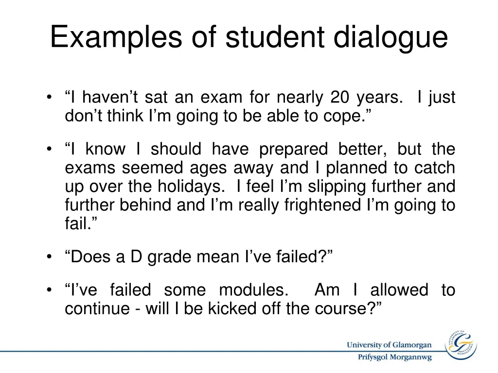 examples of student dialogue 3