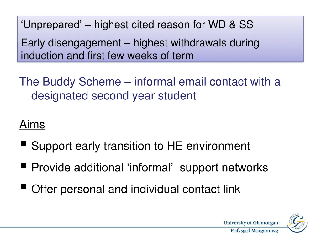 unprepared highest cited reason for wd ss