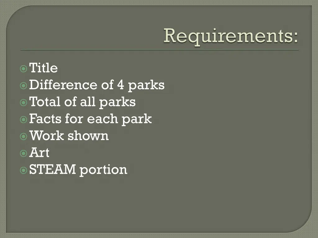 title difference of 4 parks total of all parks