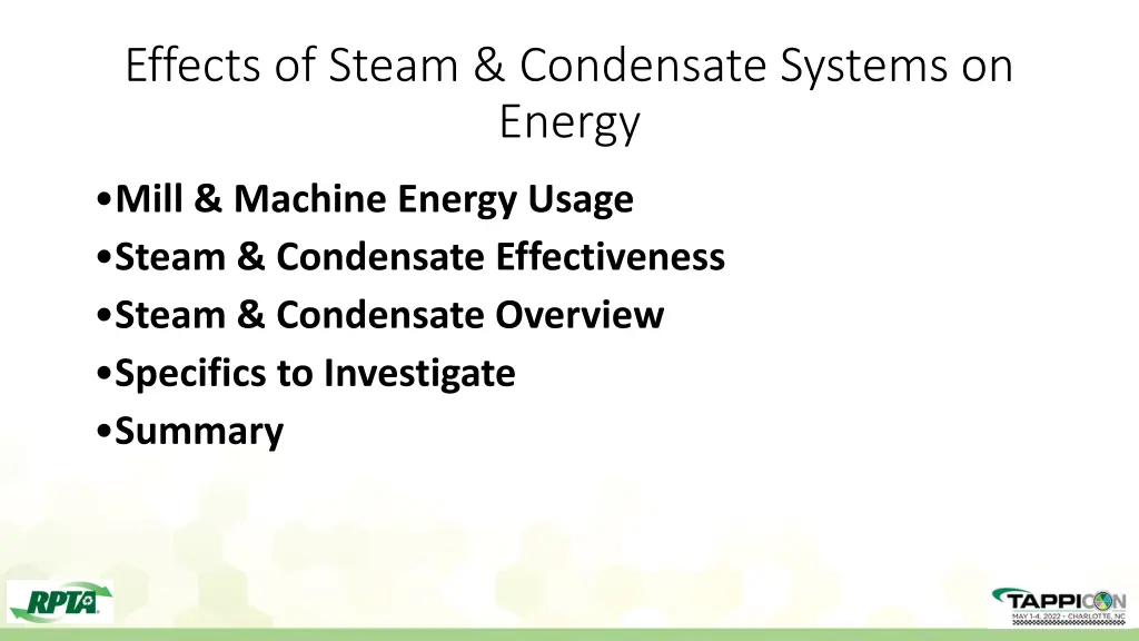 effects of steam condensate systems on energy