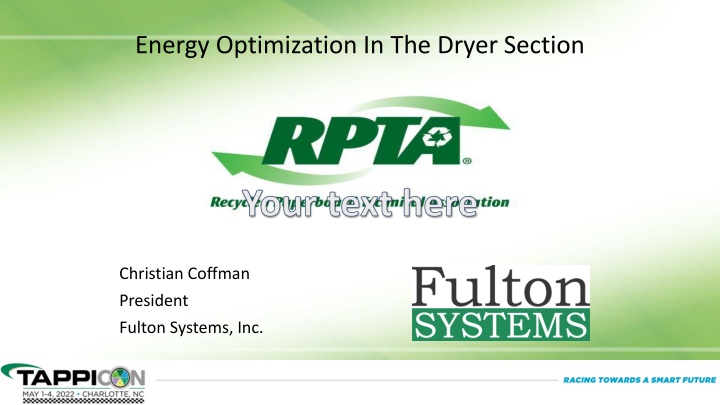 energy optimization in the dryer section