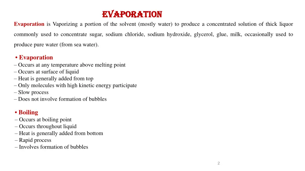 evaporation evaporation