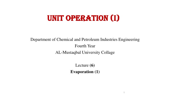 unit operation i unit operation i